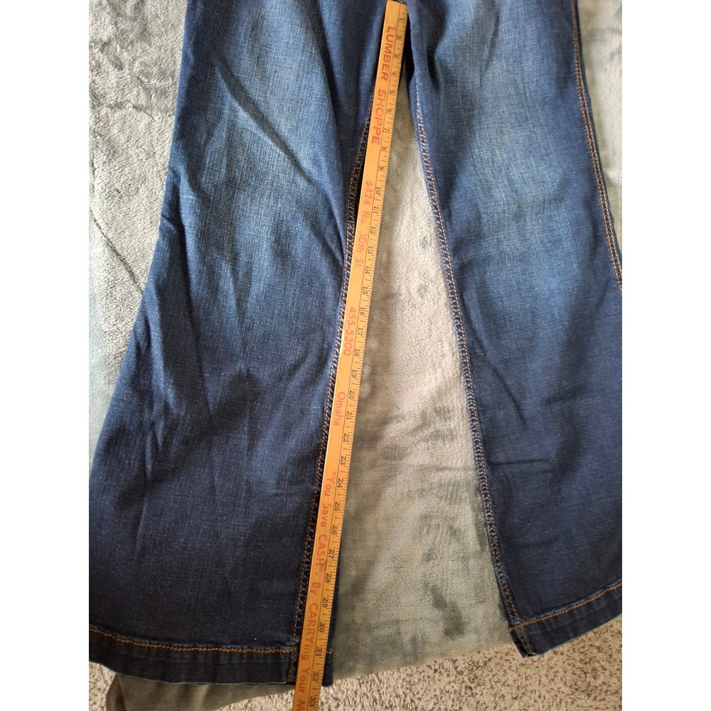 Shyanne Womens Bootcut Jeans Dark Wash Contrast Stitch Size 33 x 34L - Picture 7 of 12